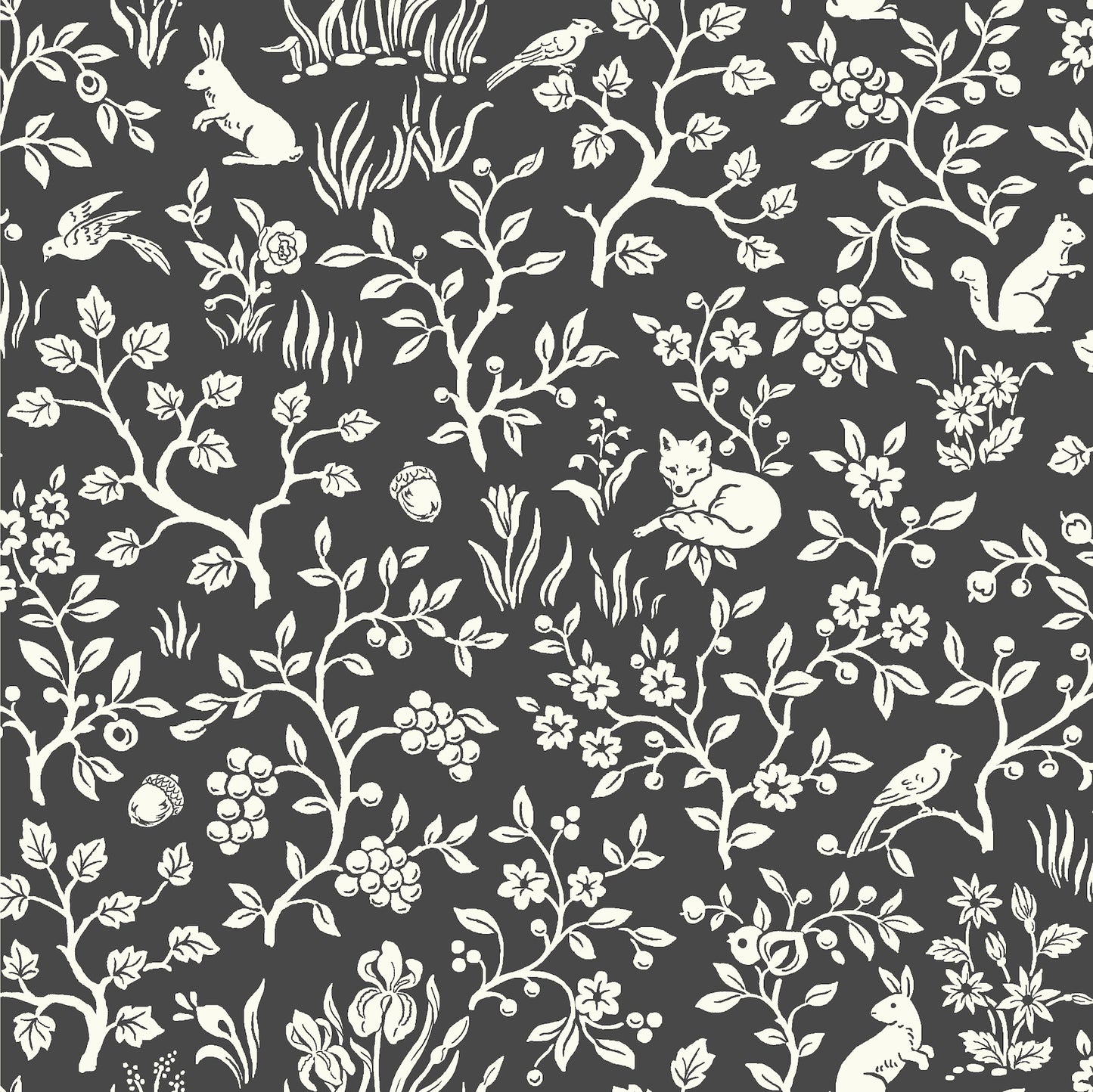 York Wallcoverings York Wallcoverings Magnolia Home Vol. II Fox & Fare Black Wallpaper   Black   - ME1570