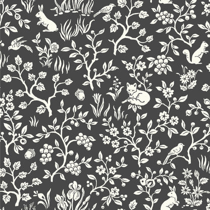 York Wallcoverings Magnolia Home Vol. II Fox and Fare Black Wallpaper   Blacks   - ME1570