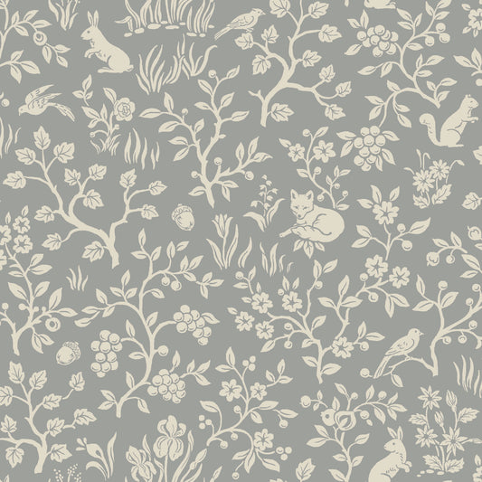 York Wallcoverings Magnolia Home Vol. II Fox and Hare Grey Wallpaper   Greys   - ME1571