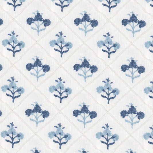 STOUT TEXTILES  MULTIPURPOSE,PRINT TRADITIONAL, FLORAL PORCELAIN,WEDGEWOOD   - MEDA-1