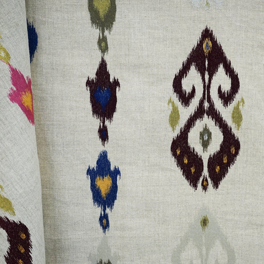 JF Fabrics JF Studio MENGIKAT 66 Fabric Transitional,Contemporary Blue,Burgundy,Red,Creme,Beige,Green,Multi,Orange,Rust,Pink,Purple,Taupe  Embroidery,Linen,Texture,Linen Texture - 5479666 SJ101