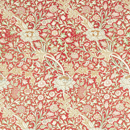 MORRIS & CO Trent Fabric Classic Floral Red House   - MEWF227025