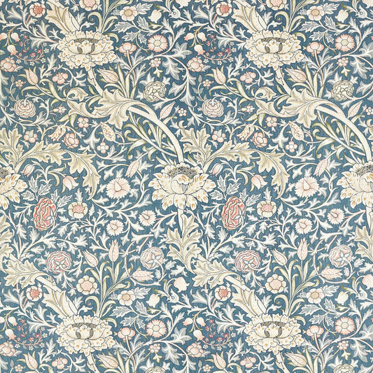 MORRIS & CO Trent Fabric Classic Floral Woad Blue   - MEWF227026