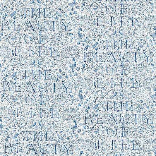 MORRIS & CO The Beauty of Life Fabric Birds Indigo   - MEWF227034