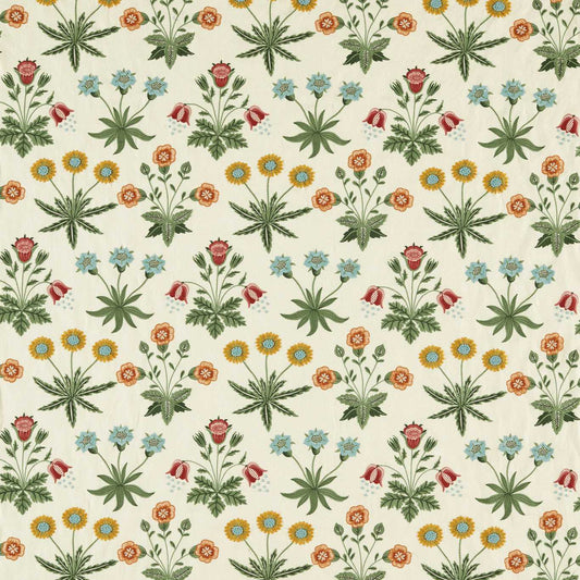 MORRIS & CO Daisy Embroidery  Fabric Contemporary, Floral Cream,Multi   - MEWF237310
