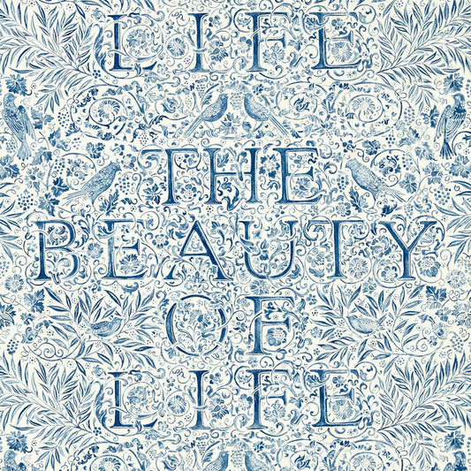 MORRIS & CO The Beauty of Life Wallpaper Leaves , Trees Indigo  Gravure - Wide Width Printed Wallpaper - MEWW217190