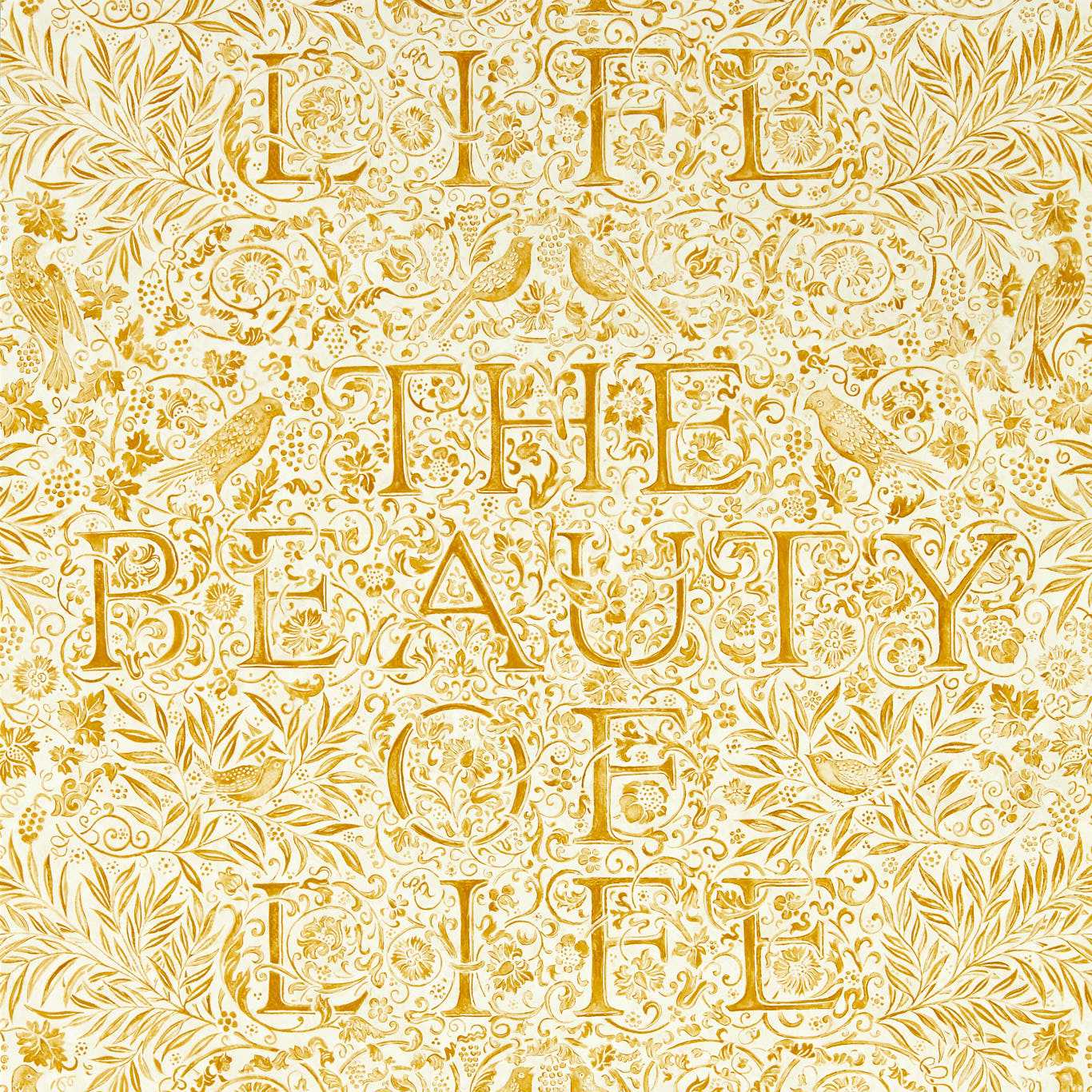MORRIS & CO The Beauty of Life Wallpaper Leaves , Trees Sunflower  Gravure - Wide Width Printed Wallpaper - MEWW217191