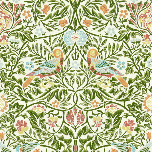 MORRIS & CO Bird Wallpaper Birds Boughs Green  Surflex-Printed Wallpaper - MEWW217192