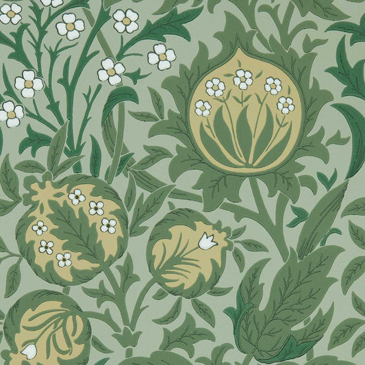 MORRIS & CO Elmcote Wallpaper Classic Floral Herball  Surflex-Printed Wallpaper - MEWW217201