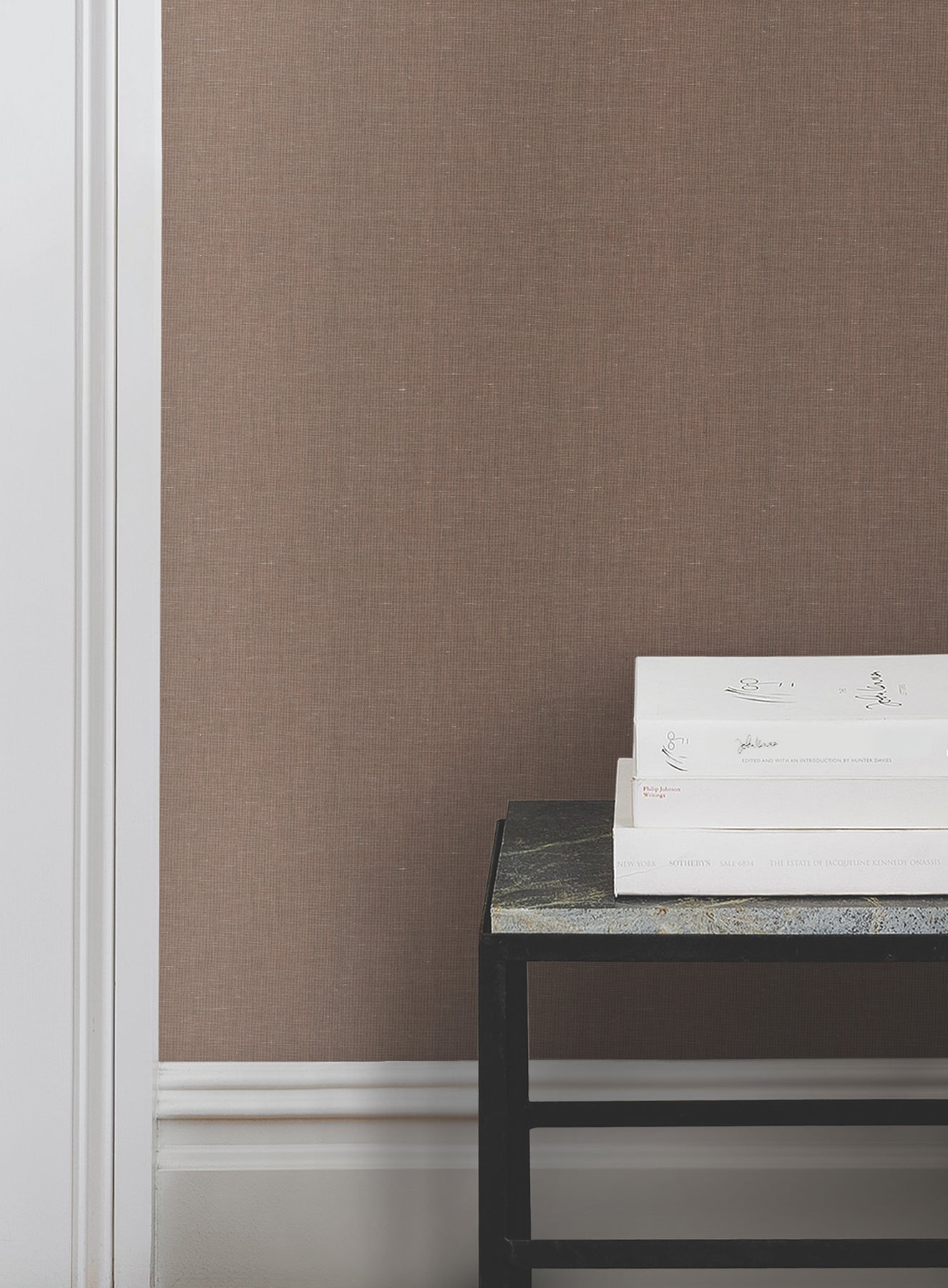 York Wallcoverings Magnolia Home 4 Crosshatch Brick String Wallpaper Transitional Solids Browns   - MF4701MH