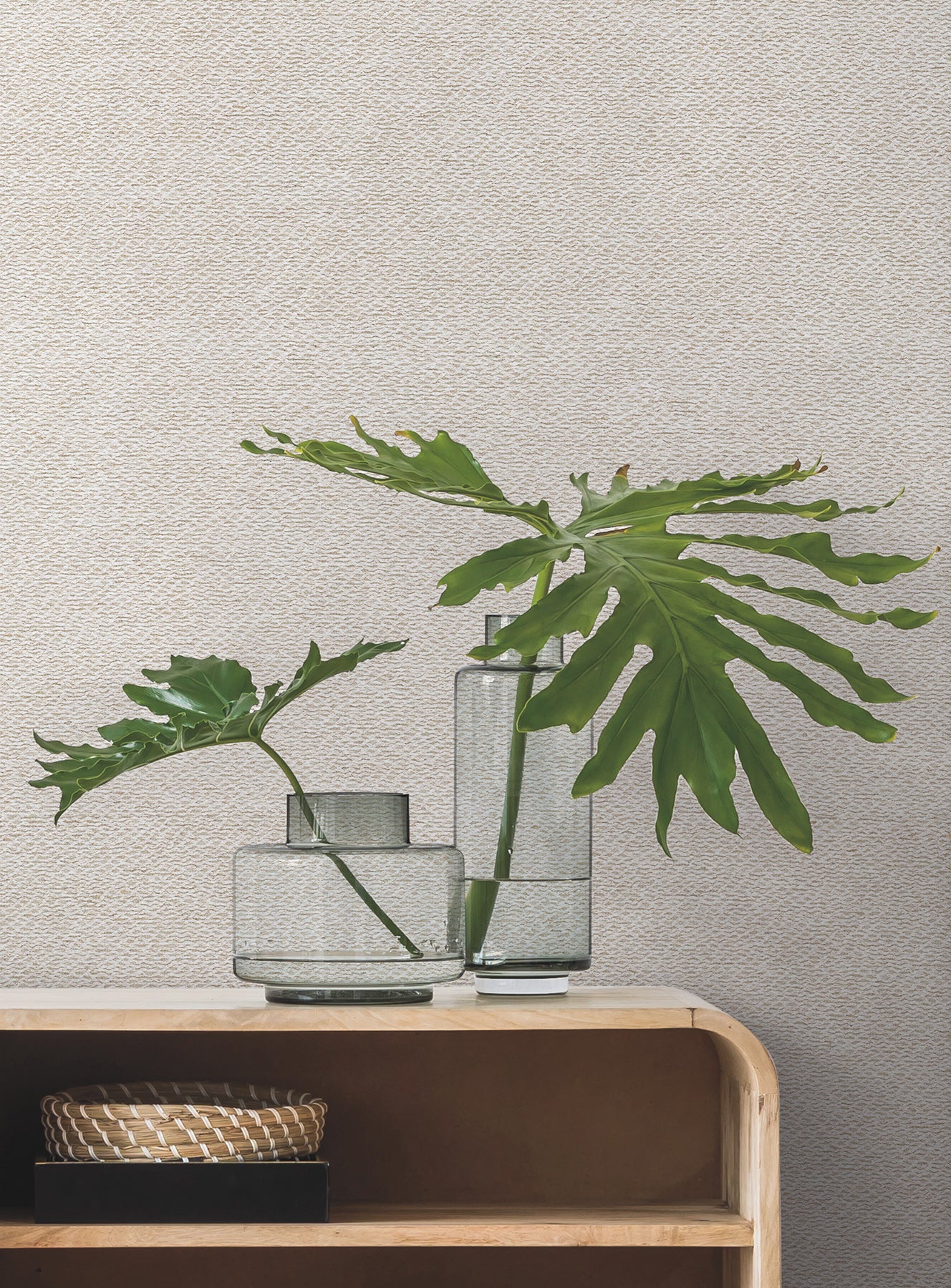 York Wallcoverings Magnolia Home 4 Paper White Yarn Wallpaper Transitional Small Prints Whites and Off-Whites   - MF4703MH