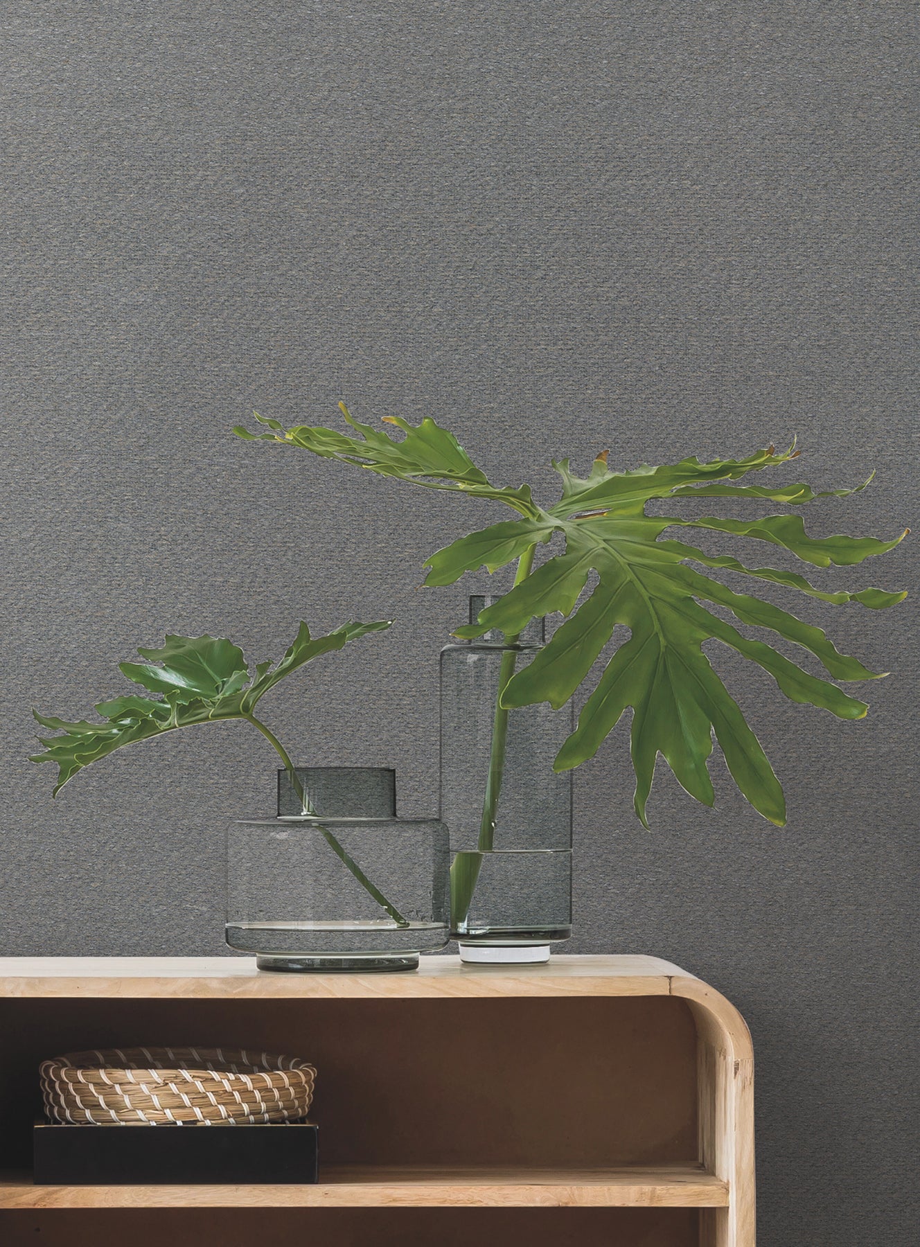 York Wallcoverings Magnolia Home 4 Paper Charcoal Yarn Wallpaper Transitional Small Prints Greys   - MF4705MH