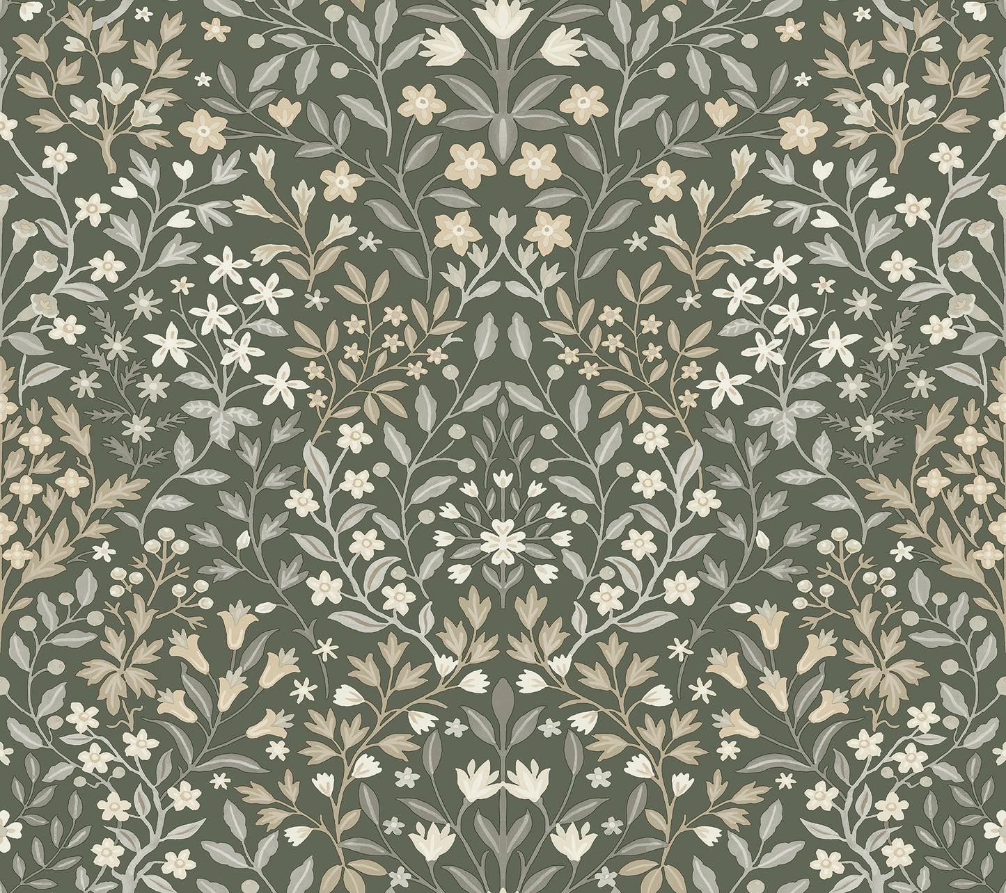York Wallcoverings Magnolia Home 4 Garden Terrace Olive Wallpaper Modern Botanical Greens   - MF4722