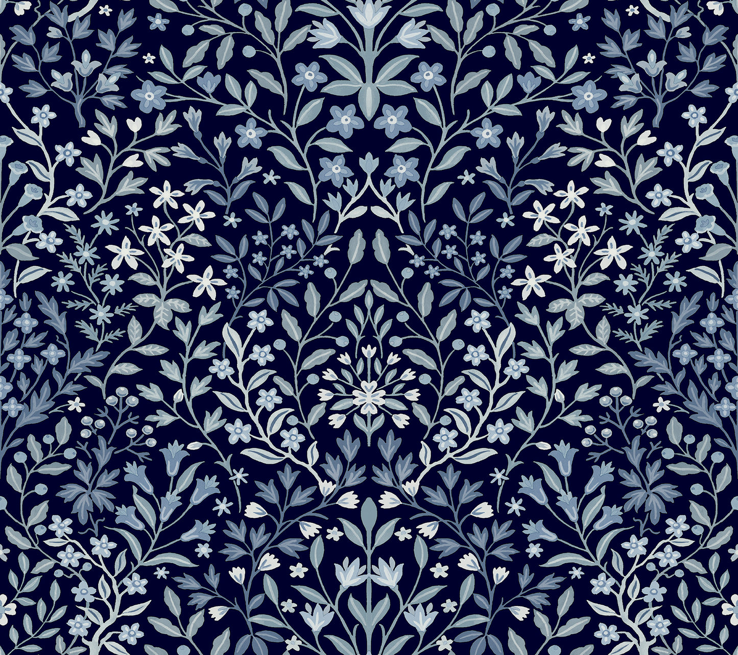 York Wallcoverings Magnolia Home 4 Garden Blue Terrace Wallpaper Modern Botanical Blues   - MF4723