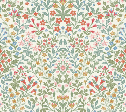 York Wallcoverings Magnolia Home 4 Garden White and Multicolor Terrace Wallpaper Modern Botanical Whites and Off-Whites   - MF4726
