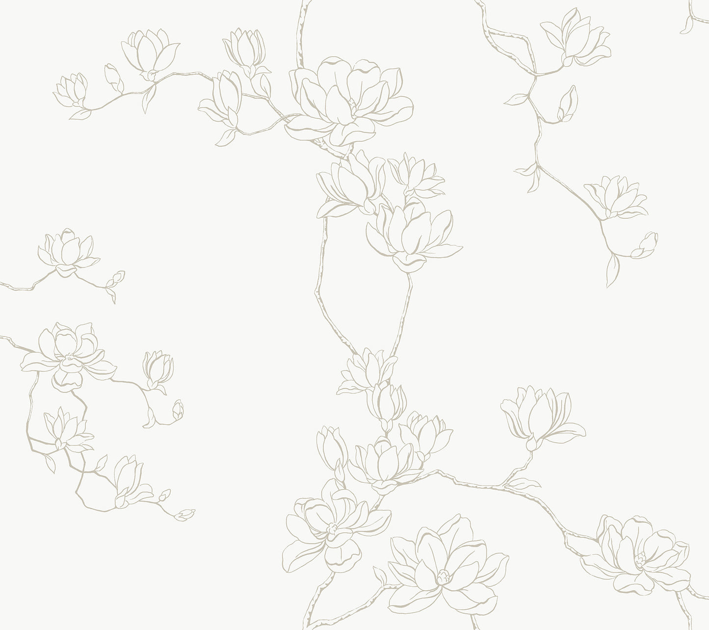 York Wallcoverings Magnolia Home 4 Magnolia Beige Branches Wallpaper Farmhouse Botanical Whites and Off-Whites   - MF4732