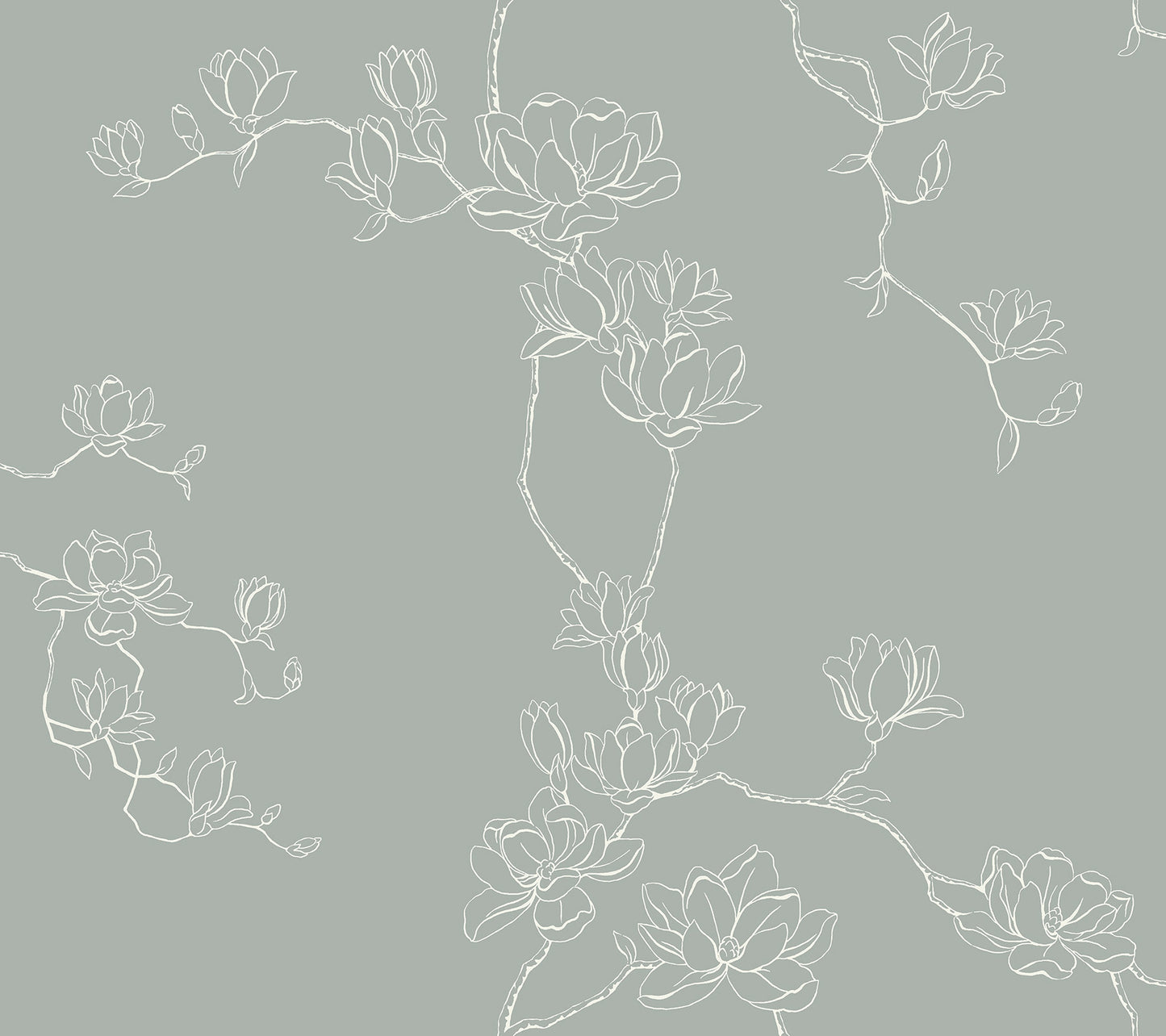 York Wallcoverings Magnolia Home 4 Magnolia Eucalyptus Branches Wallpaper Farmhouse Botanical Blues   - MF4734