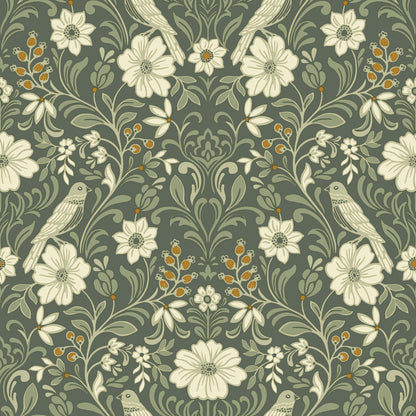 York Wallcoverings Magnolia Home 4 Colette Botanical Modern Green   - MF4741