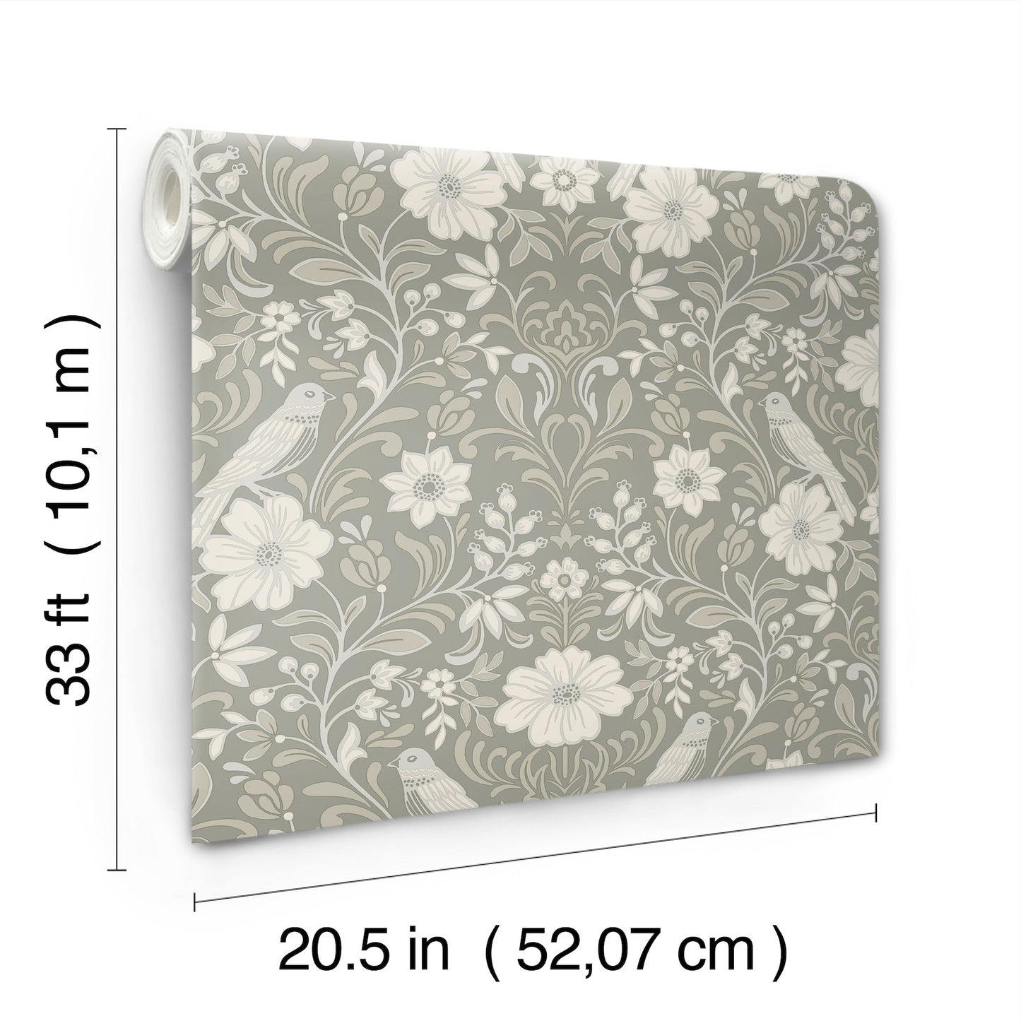York Wallcoverings Magnolia Home 4 Colette Botanical Modern Grey   - MF4746