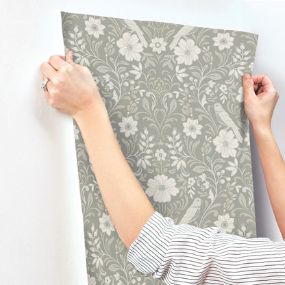 York Wallcoverings Magnolia Home 4 Colette Botanical Modern Grey   - MF4746