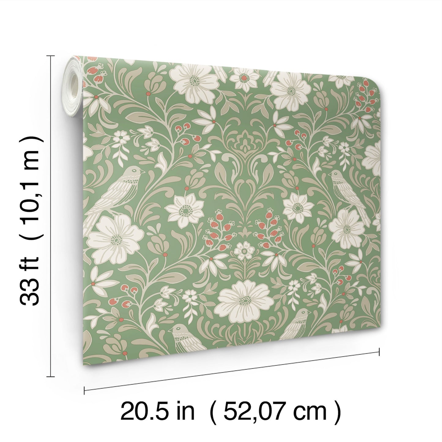 York Wallcoverings Magnolia Home 4 Colette Bright Green Wallpaper Modern Botanical Greens   - MF4747