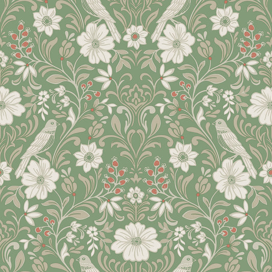 York Wallcoverings Magnolia Home 4 Colette Bright Green Wallpaper Modern Botanical Greens   - MF4747