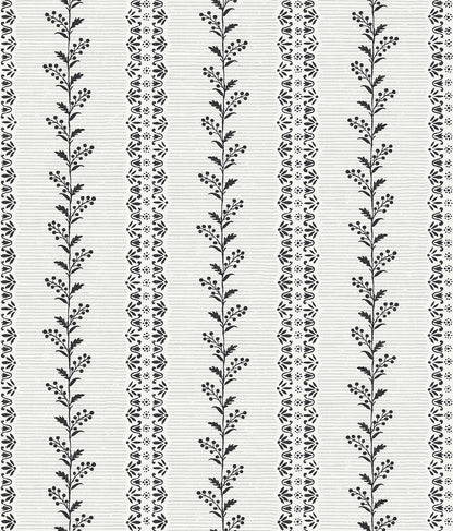 York Wallcoverings Magnolia Home 4 Everleigh White and Black Wallpaper Transitional Botanical Whites and Off-Whites   - MF4761