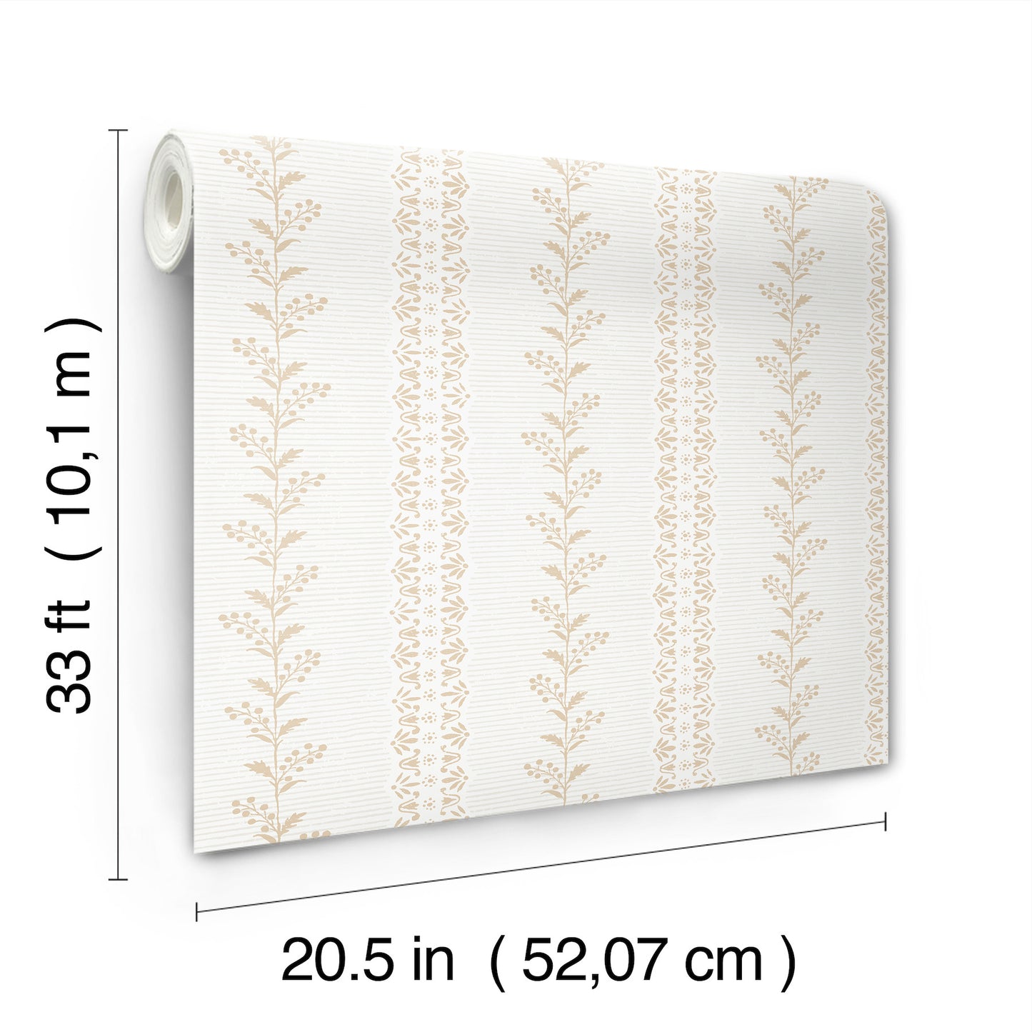 York Wallcoverings Magnolia Home 4 Everleigh Ochre Wallpaper Transitional Botanical Whites and Off-Whites   - MF4763