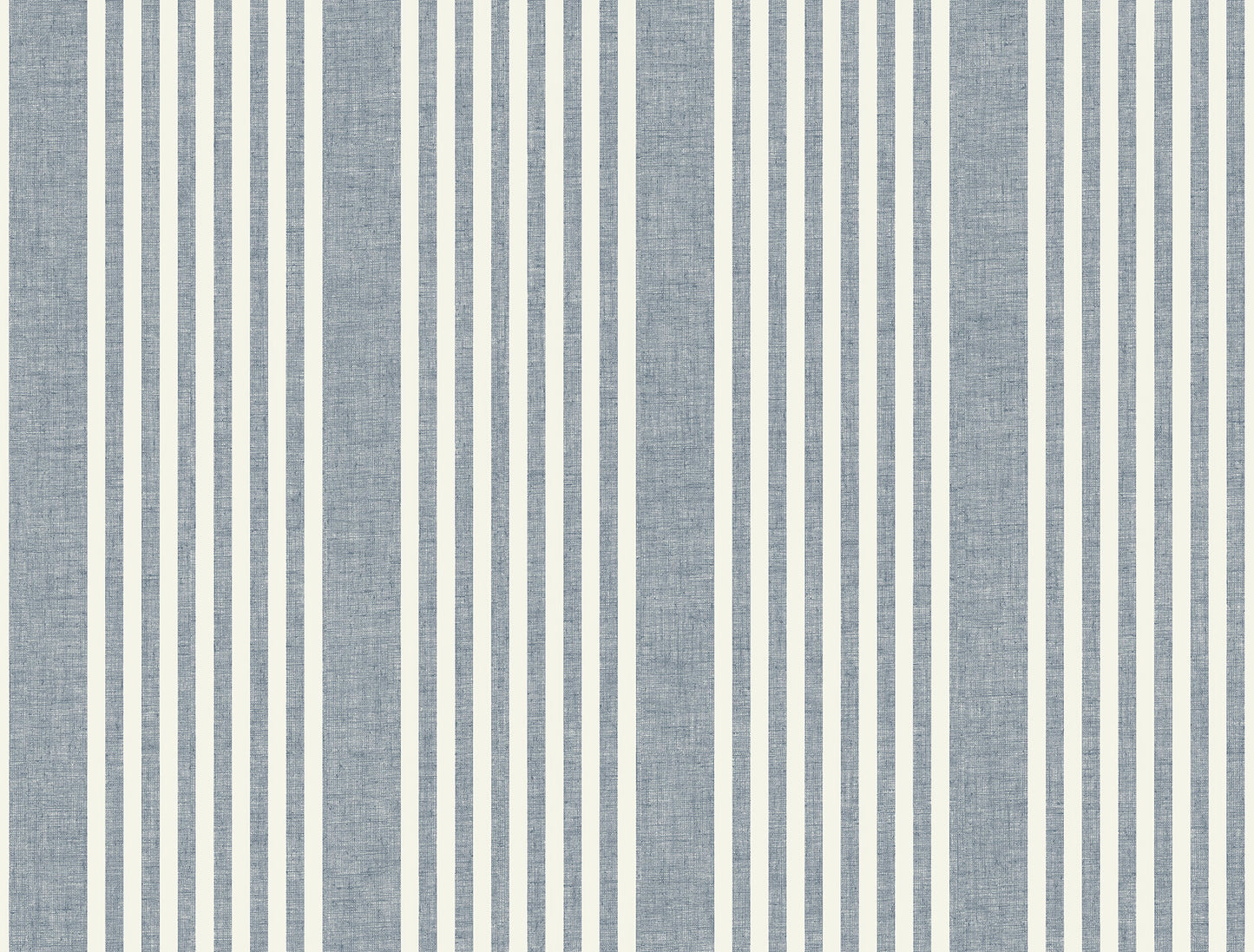 York Wallcoverings Magnolia Home 4 French Navy Linen Stripe Wallpaper Farmhouse Stripes Blues   - MF4768