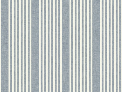 York Wallcoverings Magnolia Home 4 French Navy Linen Stripe Wallpaper Farmhouse Stripes Blues   - MF4768