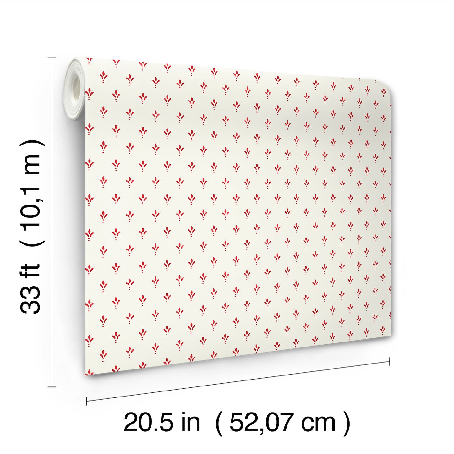 York Wallcoverings Magnolia Home 4 Charm Red Wallpaper Traditional Small Prints Whites and Off-Whites   - MF4771