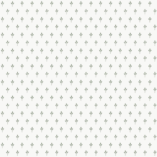 York Wallcoverings Magnolia Home 4 Charm Sage Wallpaper Traditional Small Prints Whites and Off-Whites   - MF4774