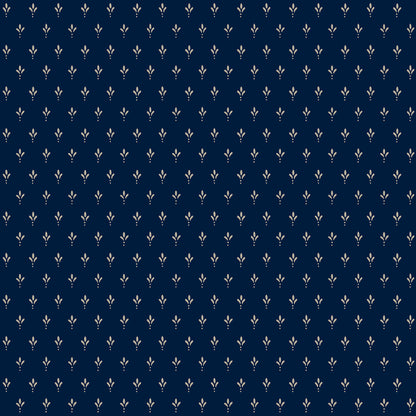 York Wallcoverings Magnolia Home 4 Charm Navy Wallpaper Traditional Small Prints Blues   - MF4776