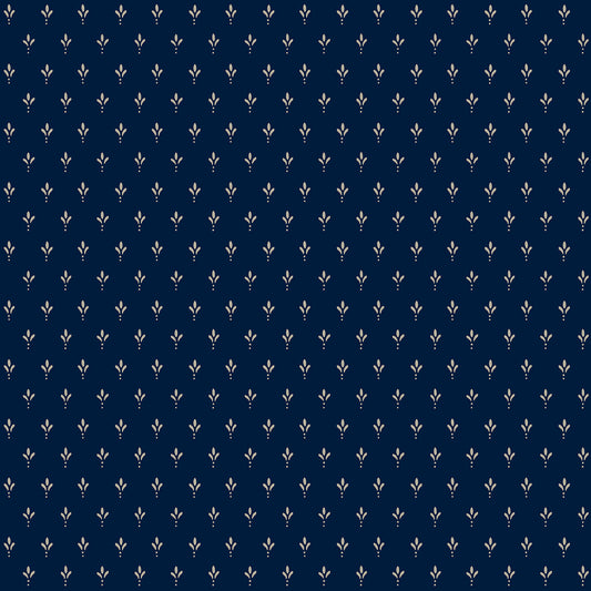 York Wallcoverings Magnolia Home 4 Charm Navy Wallpaper Traditional Small Prints Blues   - MF4776