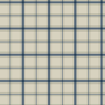 York Wallcoverings Magnolia Home 4 Hunter Blue Wallpaper Transitional Plaids and Checks Blues   - MF4791