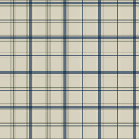 York Wallcoverings Magnolia Home 4 Hunter Blue Wallpaper Transitional Plaids and Checks Blues   - MF4791