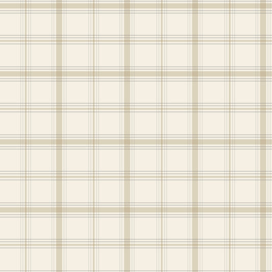 York Wallcoverings Magnolia Home 4 Hunter Neutral Wallpaper Transitional Plaids and Checks Beiges   - MF4793