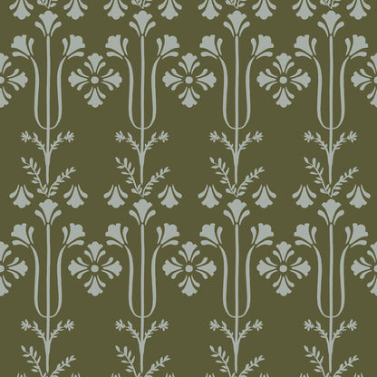 York Wallcoverings Magnolia Home 4 Lydia Moss Wallpaper Traditional Botanical Greens   - MF4801