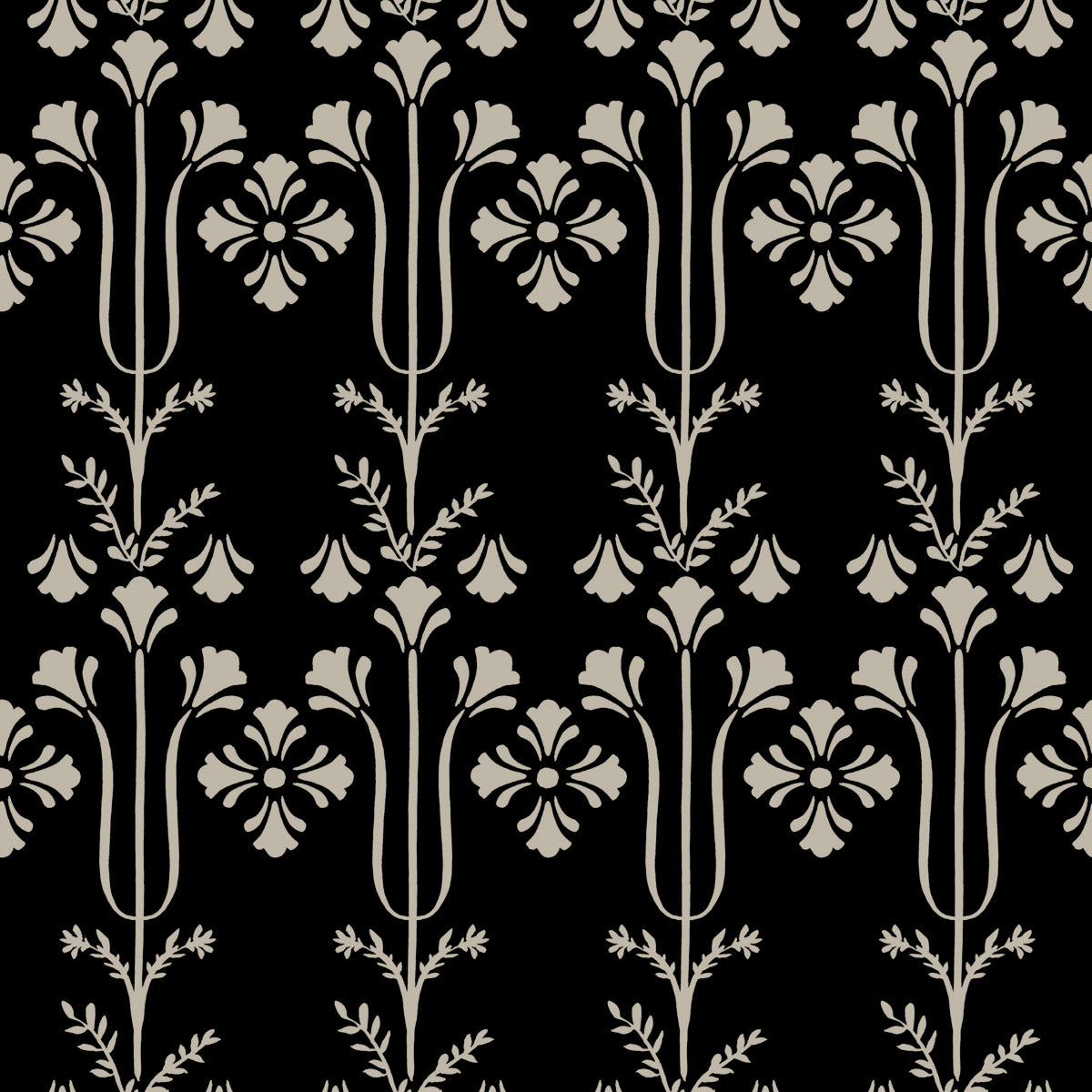 Magnolia Home 4 Lydia Botanical Traditional Black   - MF4803