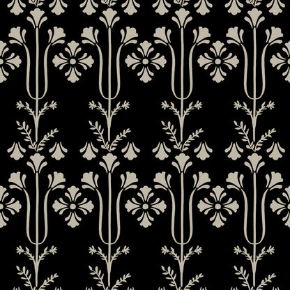 York Wallcoverings Magnolia Home 4 Lydia Black Wallpaper Traditional Botanical Blacks   - MF4803