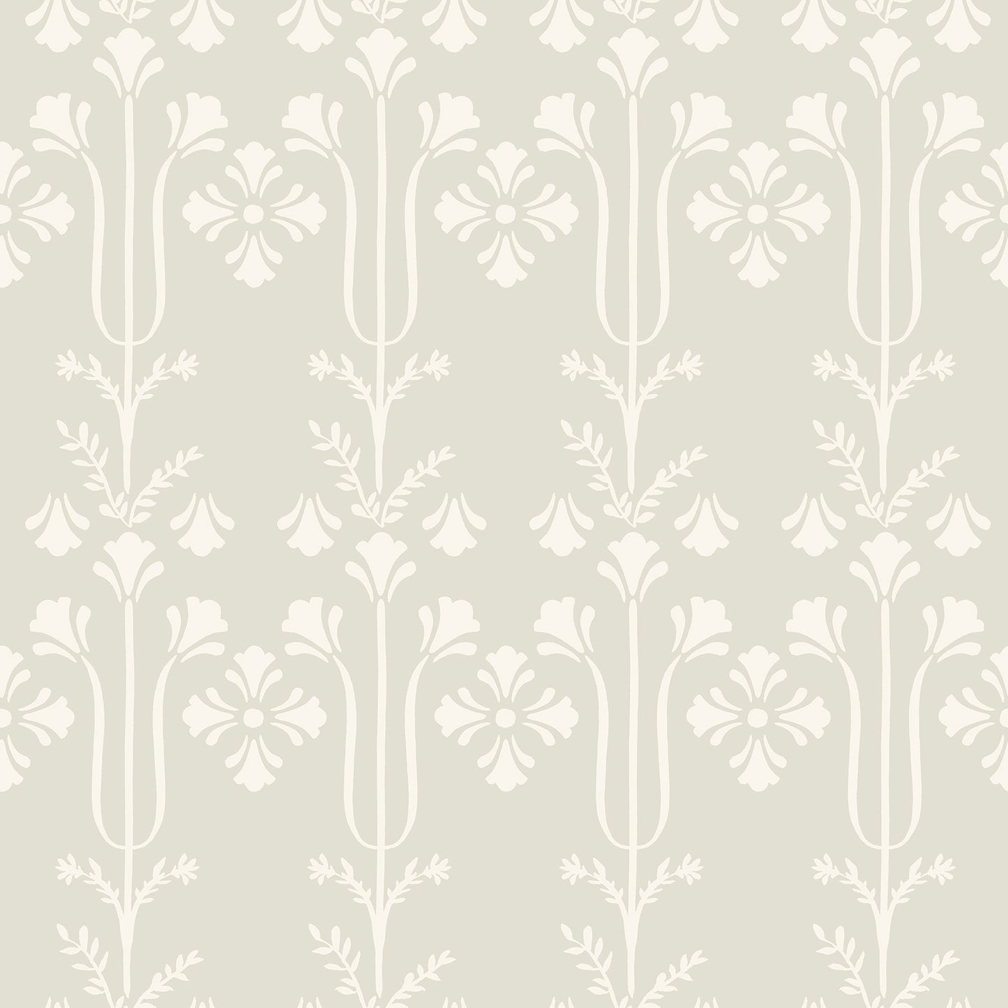 York Wallcoverings Magnolia Home 4 Lydia Ivory Wallpaper Traditional Botanical Greys   - MF4804