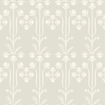 York Wallcoverings Magnolia Home 4 Lydia Ivory Wallpaper Traditional Botanical Greys   - MF4804