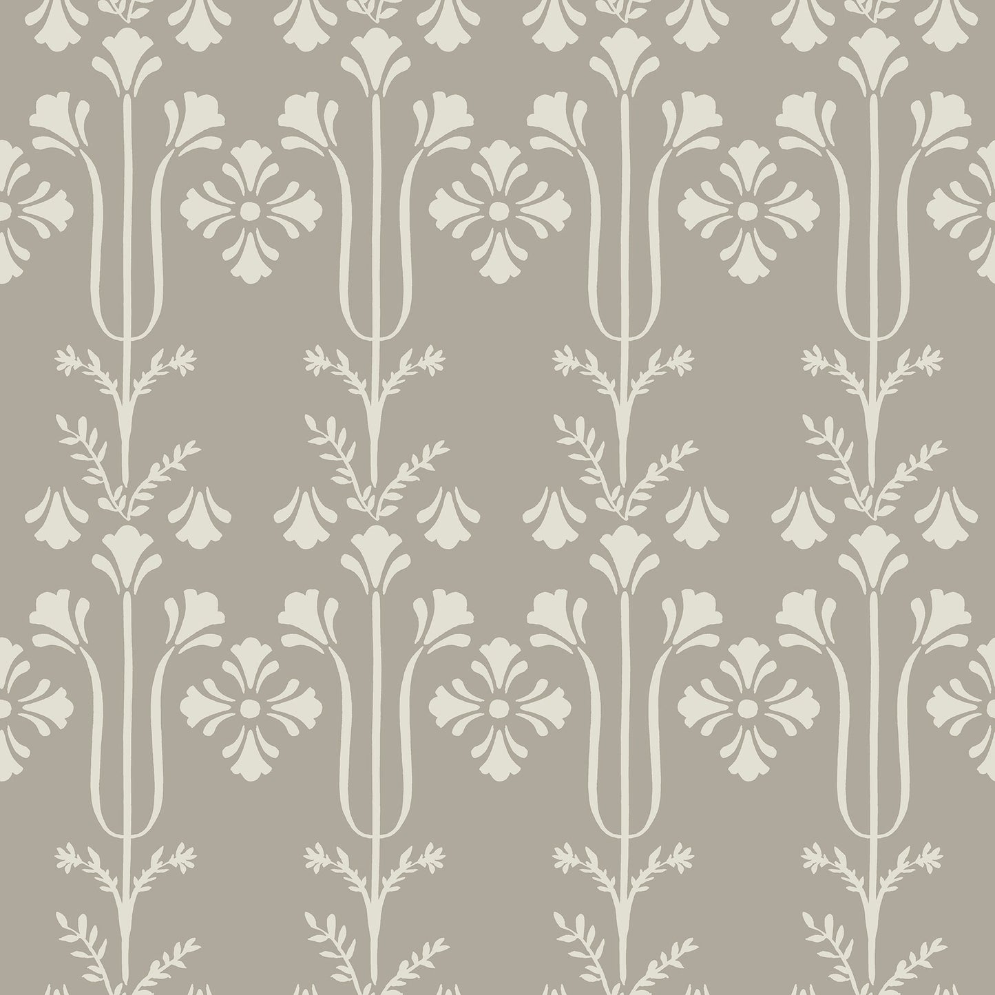 York Wallcoverings Magnolia Home 4 Lydia Taupe Wallpaper Traditional Botanical Beiges   - MF4805