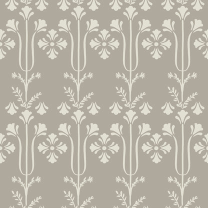 York Wallcoverings Magnolia Home 4 Lydia Taupe Wallpaper Traditional Botanical Beiges   - MF4805