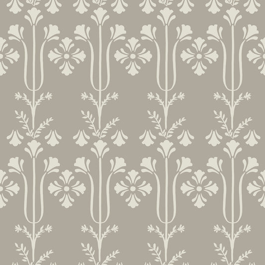 York Wallcoverings Magnolia Home 4 Lydia Taupe Wallpaper Traditional Botanical Beiges   - MF4805