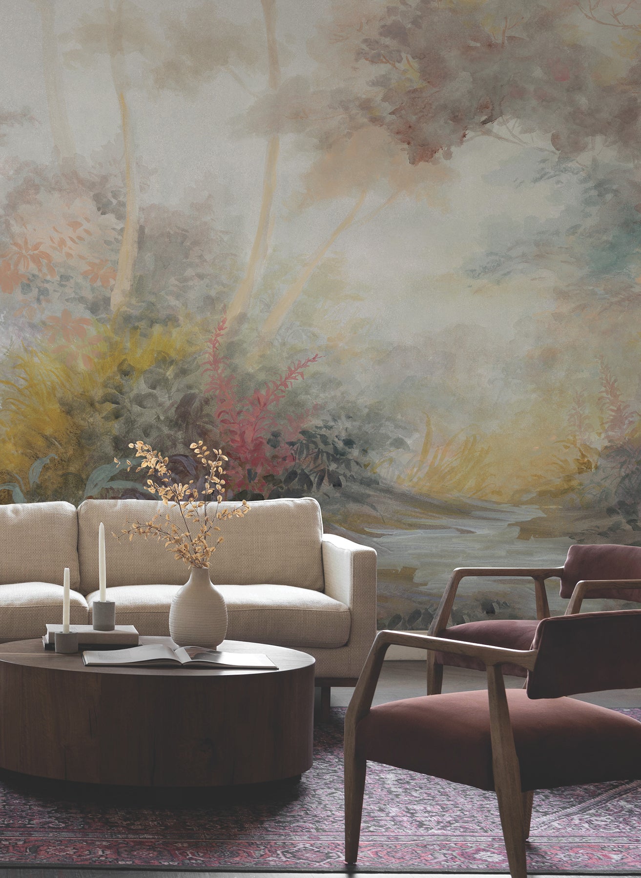 York Wallcoverings Magnolia Home Woodlands Multicolor Wall Mural Feature Wall Botanical Greens   - MF4809M