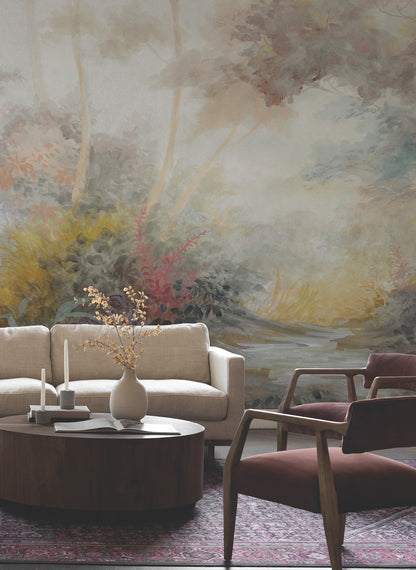 York Wallcoverings Magnolia Home Woodlands Multicolor Wall Mural Feature Wall Botanical Greens   - MF4809M