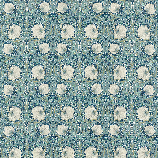 MORRIS & CO Pimpernel Fabric Contemporary, Floral Cobalt,Mineral   - MFRF227232