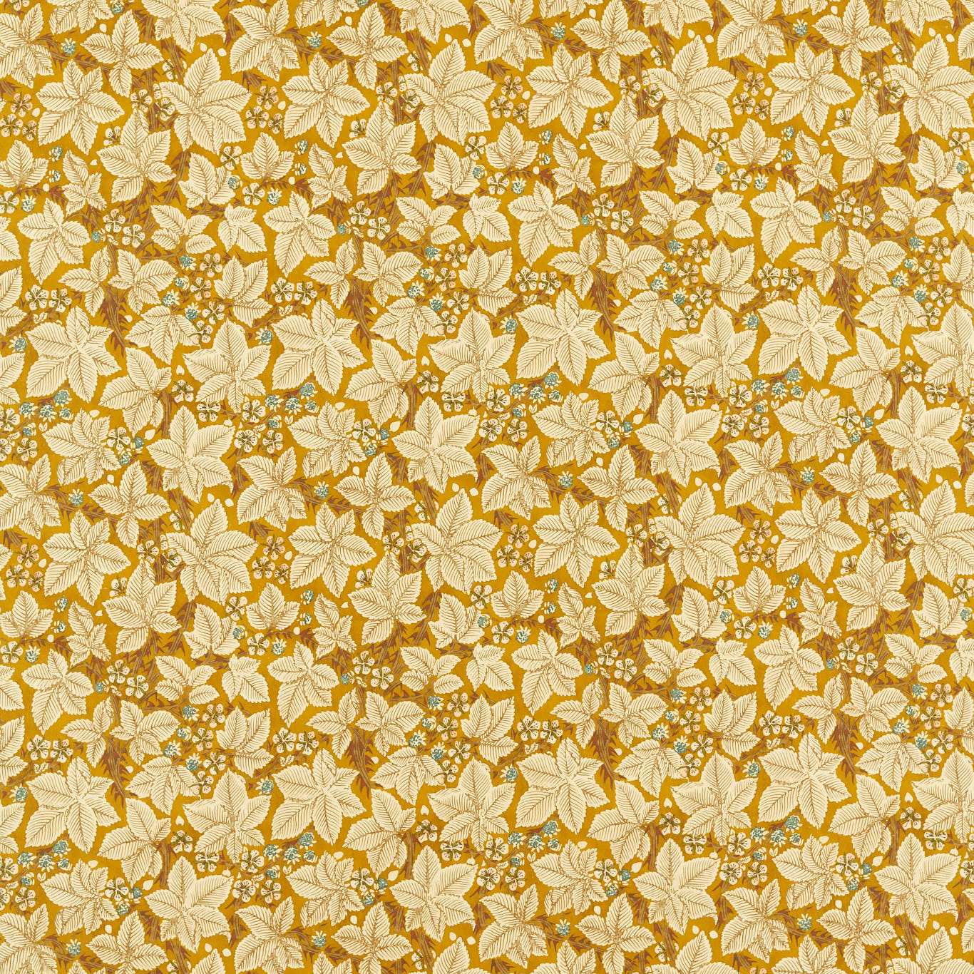 MORRIS & CO Bramble Fabric Leaves , Trees Sunflower   - MFRF227236