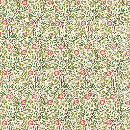 MORRIS & CO Sweet Briar Fabric Contemporary, Floral Boughs,Rose   - MFRF227240